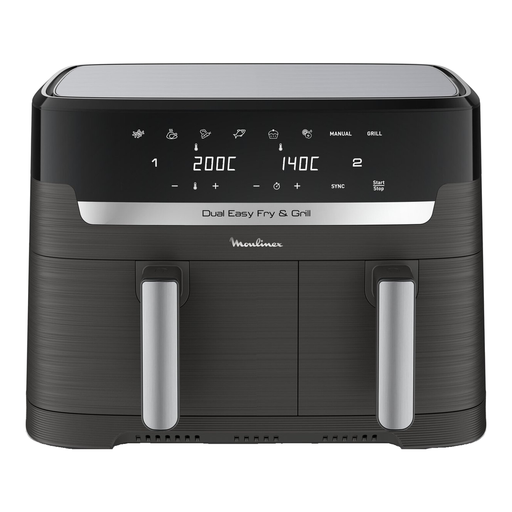 Moulinex EZ905B20 Air Fryer Dual Easy Fry & Grill, Grey