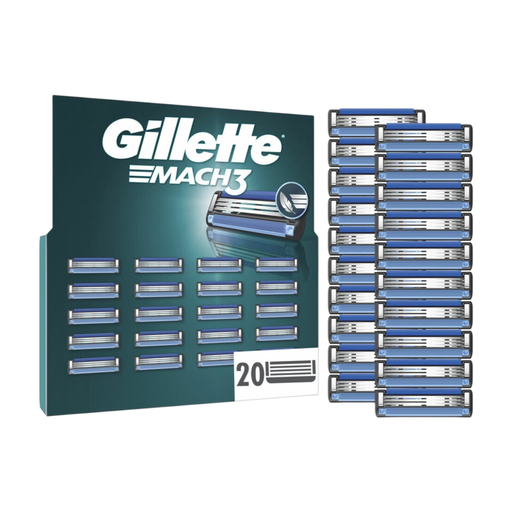 20 lames de rasoir Gillette Mach3 en grand format