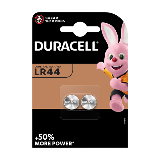 DURACELL LR44 1.5V Alkaline Button Batteries - 2 Pack