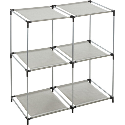 5five 4-Box Storage Shelf Rack - Grey