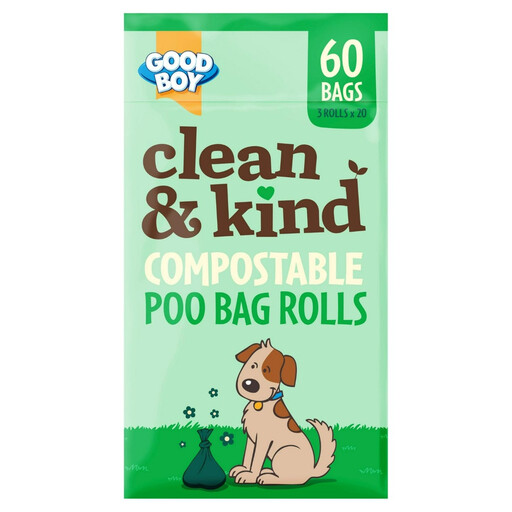 Good Boy 60 Clean & Kind Compostable Poo Bag Rolls