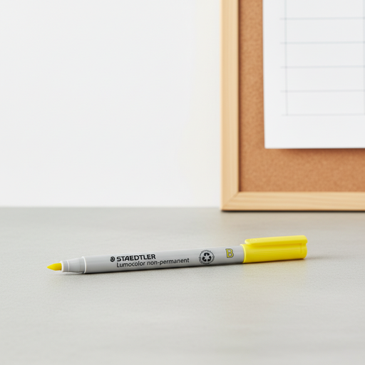 STAEDTLER Lumocolor Non-Permanent B Yellow Marker - Chisel Tip B=Broad 1.0/2.5mm