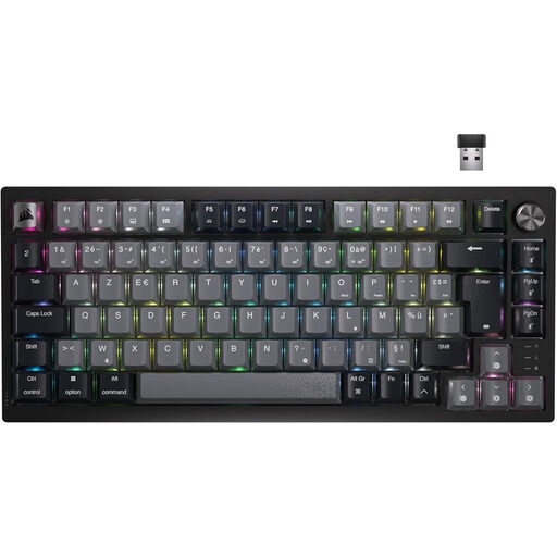 Corsair K65 Plus Gaming Keyboard Mechanical (MLX Red) Wireless Backlit RGB 75% - AZERTY - Black