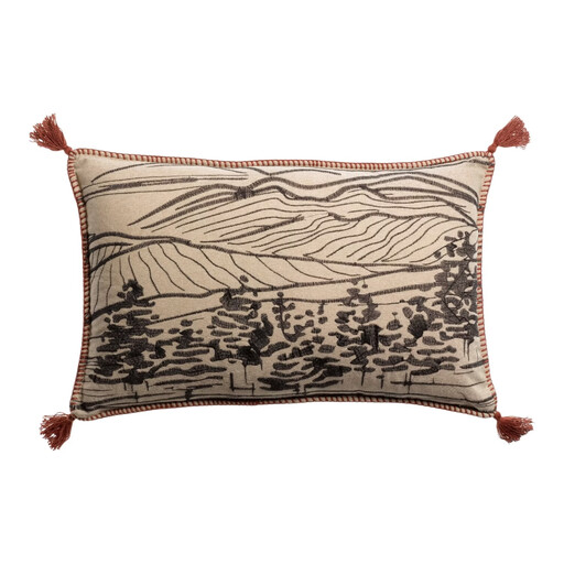 Housse de Coussin Brodée Vivaraise DUSKO SIENNA