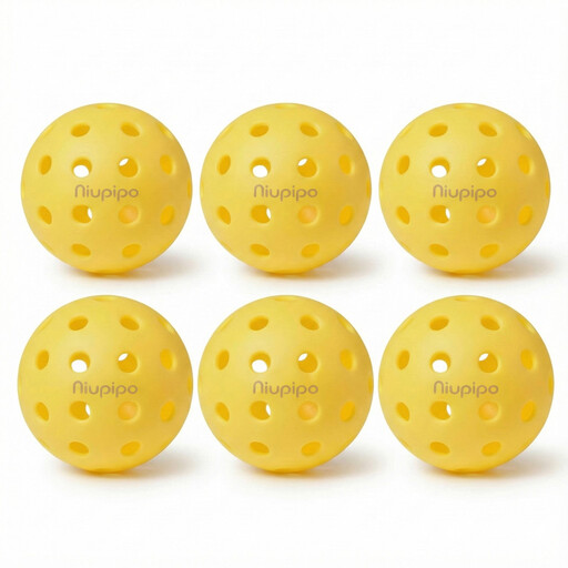 NIUPIPO 6-Piece Outdoor Pickleballs