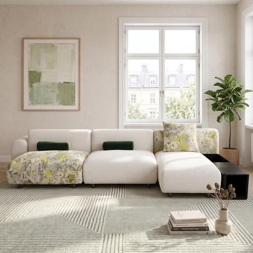 URBAN MEUBLE Landscape 系列 L型模块化组合沙发 米白色