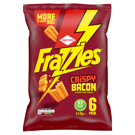 Smiths Frazzles Crispy Bacon Flavour, 6 × 20g