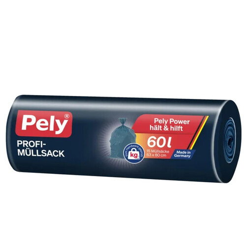 Pely Profi Trash Bags with Drawstring 60L 15 pcs