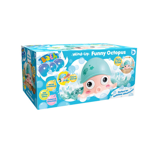 A colourful wind-up octopus toy with long, wiggling tentacles.