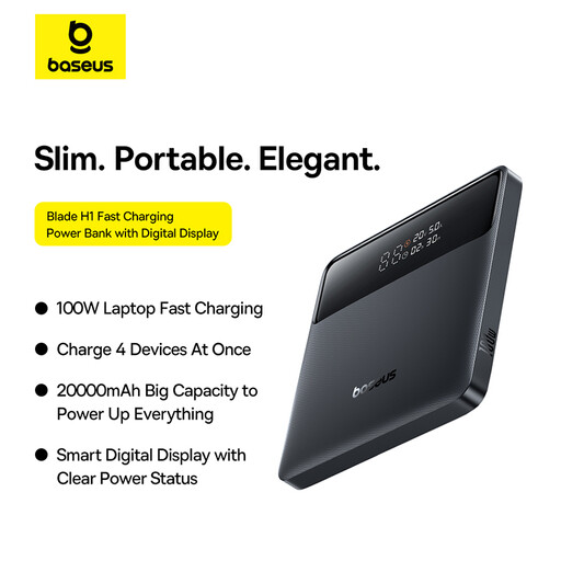 BASEUS Blade H1 Digital Display Fast Charge Power Bank 20000mAh 100W
