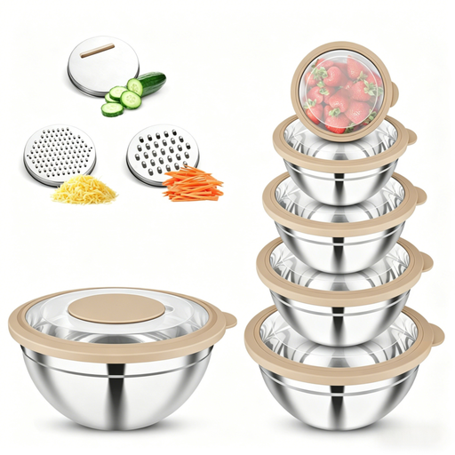 Joyfair Rührschüssel mit Deckel, 6er-Set