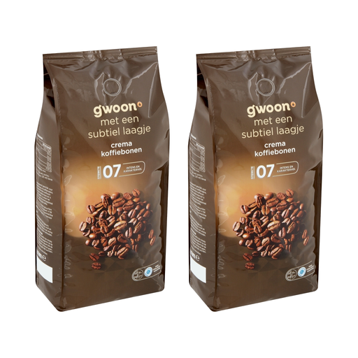 g'woon Crema Coffee Beans - 1000g x2