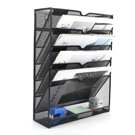 Senhoglb 6-Tier A4 Mesh Wall Organizer