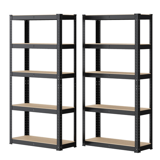 Ochama 5-Tier Shelving Units, Set of 2 in Black