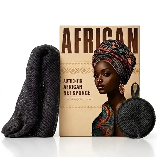 Personal Care - African Net Sponge Kit 90g Black + Black with String