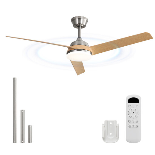Sofucor 52K152 52inch Downrod Nickel ceiling fan with ABS blades