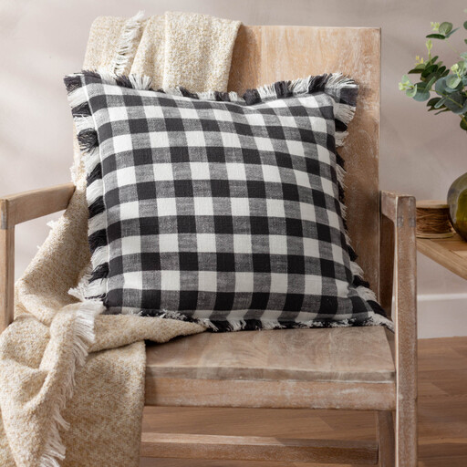 Yard Cushion Barton Check Square Black