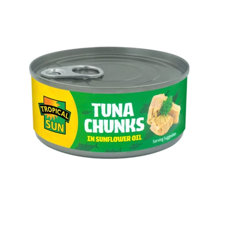Topical Sun Tuna Chunks In Sunflower Oil in a tin