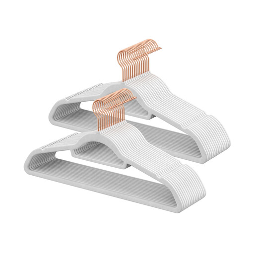 Ochama x SONGMICS Velvet Hangers in white