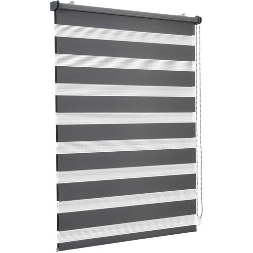 Seykey Double Roller Blind, Clip-Fix, No Drilling, Dark Grey