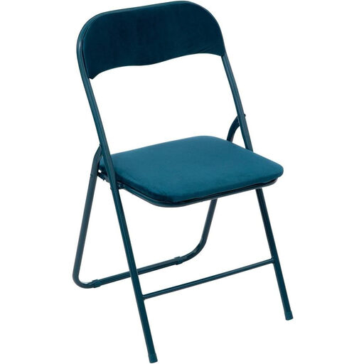 5five Teal Velvet Folding Chair