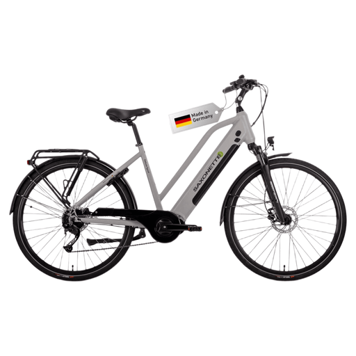 Saxonette Deluxe Sport Urban E-Bike Trapez 28 Zoll Silber