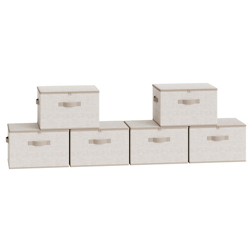 Ochama Set of 6 Foldable Storage Boxes with Lids and Handles