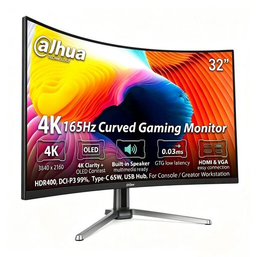 Dahua 32-inch 4K 165Hz Curved OLED Gaming Monitor
