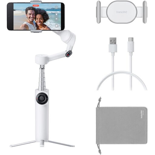 Insta360 Flow 2 White - Foldable AI Smartphone Gimbal