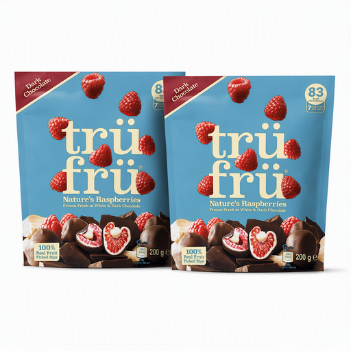 Tru Fru Raspberries White & Dark Chocolate 400g (2 x 200g)