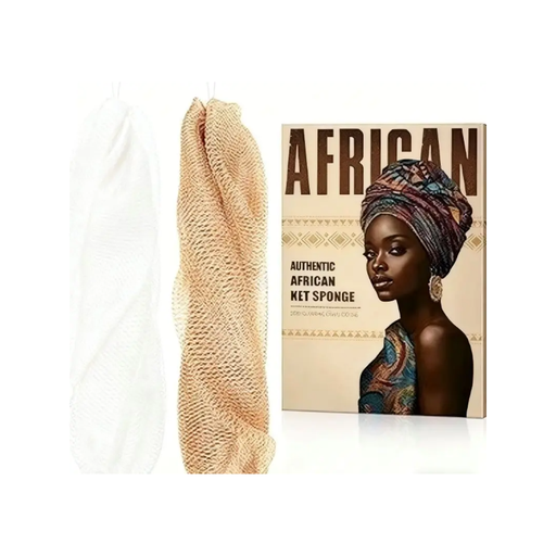 Brown African Net Sponge Kit with Cord 90g