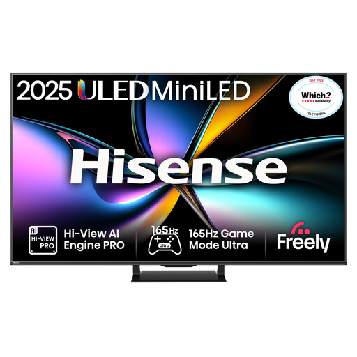 Hisense 65U7QTUK Pro MiniLED QLED 165Hz Smart AI TV