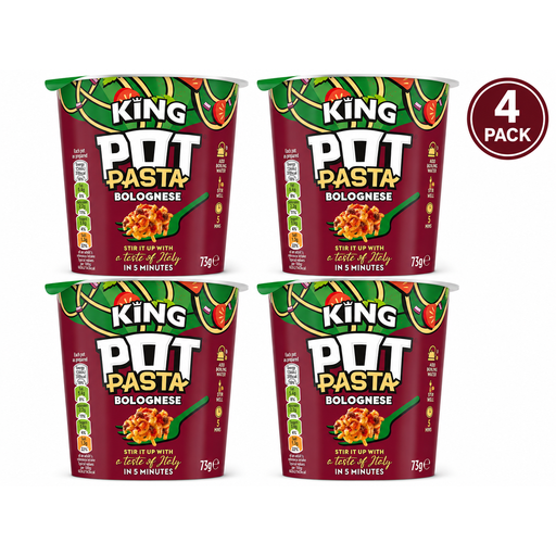 Pot Noodle King Pot Pasta Bolognese 73g, four-pack
