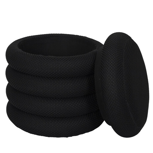 THE HOME DECO FACTORY 2-in-1 Fabric Ottoman, Atom Black