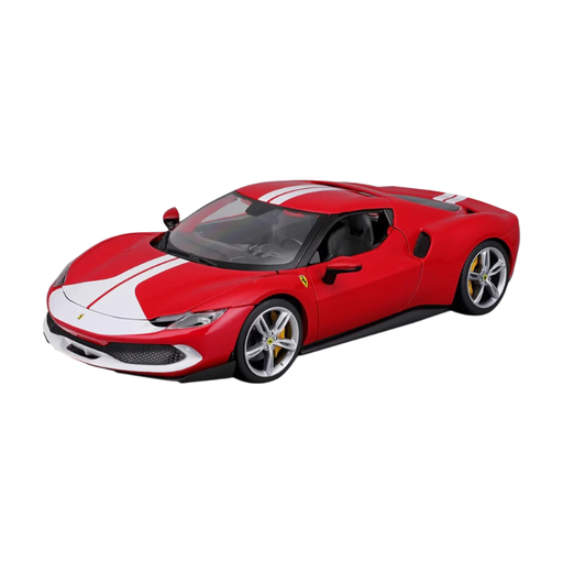 BBURAGO 1/18 Ferrari - 296 GTB - Rouge et Blanche