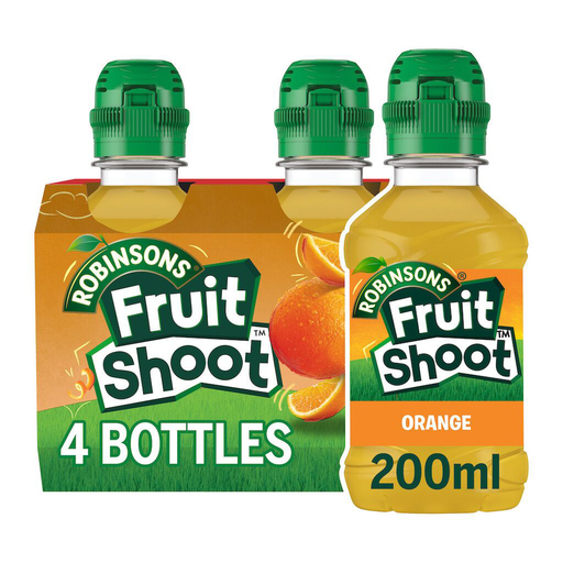 Robinsons Fruit Shoot Orange Juice Drink, four 200ml bottles