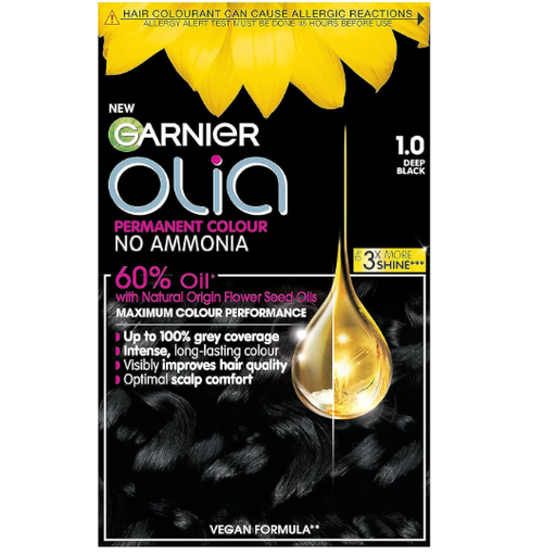 Garnier Olia No Ammonia Permanent Hair Dye Midnight 1.0 Deep Black
