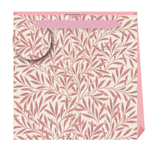 Morris & Co Emerys Willow Medium Gift Bag with a classic green and white willow pattern.