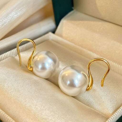 VoxorAI EH5 Aurora White Pearl Earrings