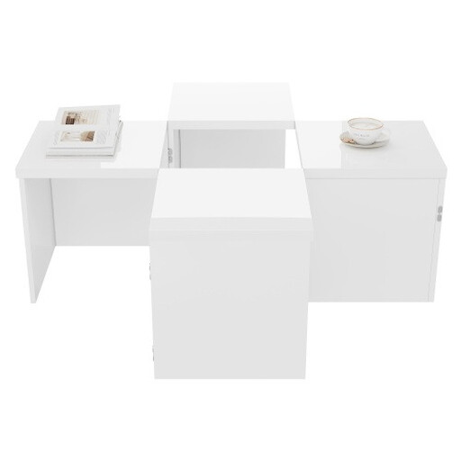 DIY Couchtisch Set in Hochglanz-Weiß