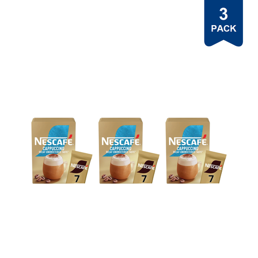 NESCAFE Cappuccino Decaf Unsweetened Instant Coffee 7 Sachets 105g