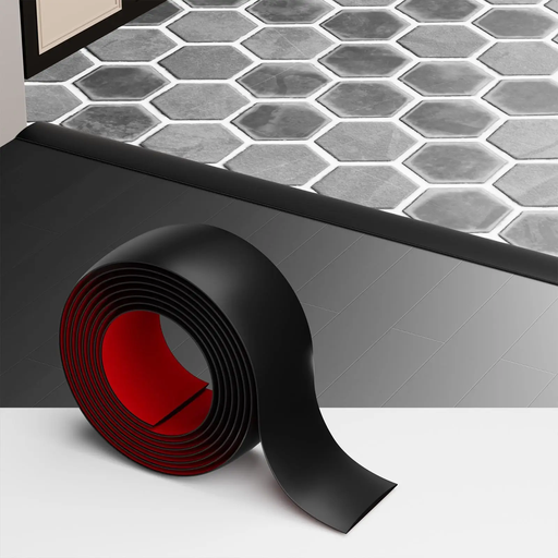 Art3d Self-Adhesive Vinyl Floor Transition Strip - 300 x 4 x 0.3 cm, Black