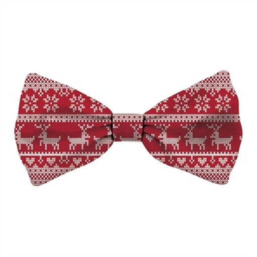 N?ud papillon rouge pour chat avec motif cerf