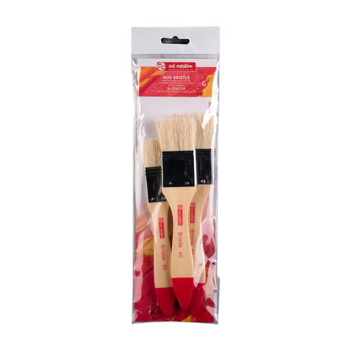 Talens Art Creation Set of 3 Flat Brushes for Oil and Acrylic