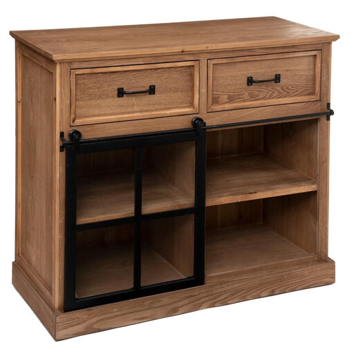 Atmosphera Danik Sideboard - Wood and Glass