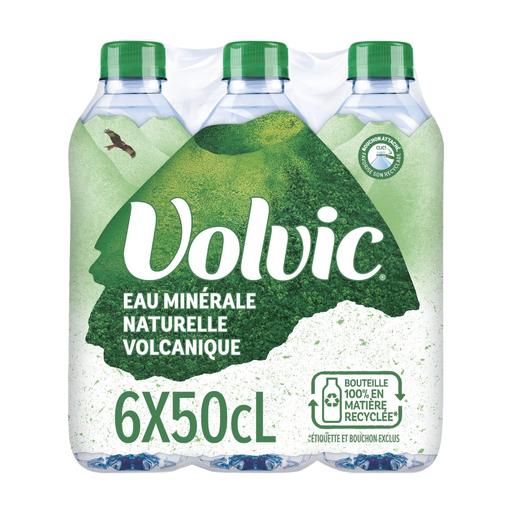 Pack d'eau minérale naturelle VOLVIC 6x500ml