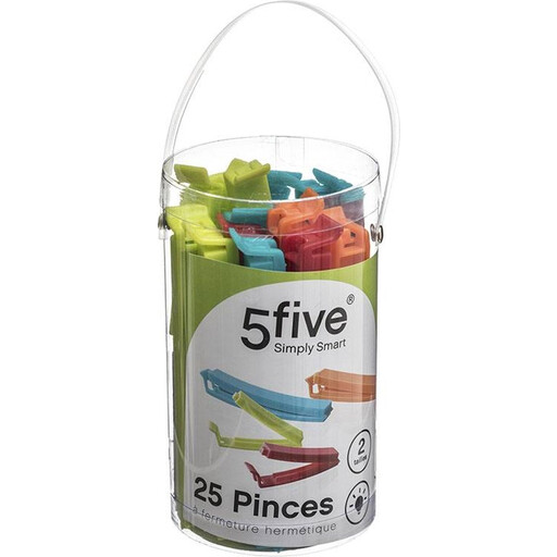 5five Food Storage Clips Set - 25 pcs, Multicolor
