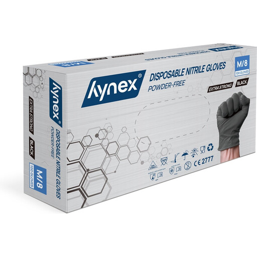 Vp. Nitrile Gloves Black 100pc Medium