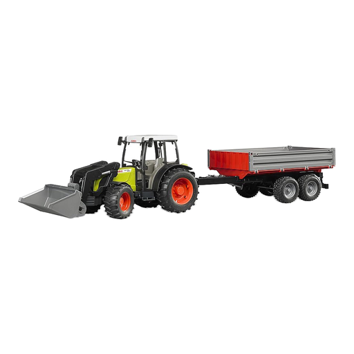 Bruder 02112 - Claas Nectis 267 F with Front Loader and Side-Panel Trailer