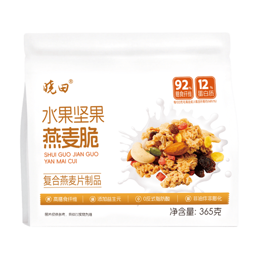 Xiao Tian Fruit & Nut Oat Crunch, Multi-Grain Oat Cereal, 365g